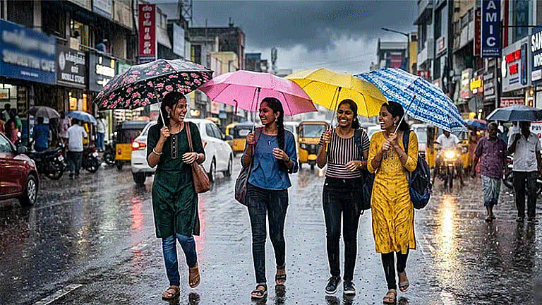 சென்னையின் பல்வேறு பகுதிகளில் பரவலாக மழை