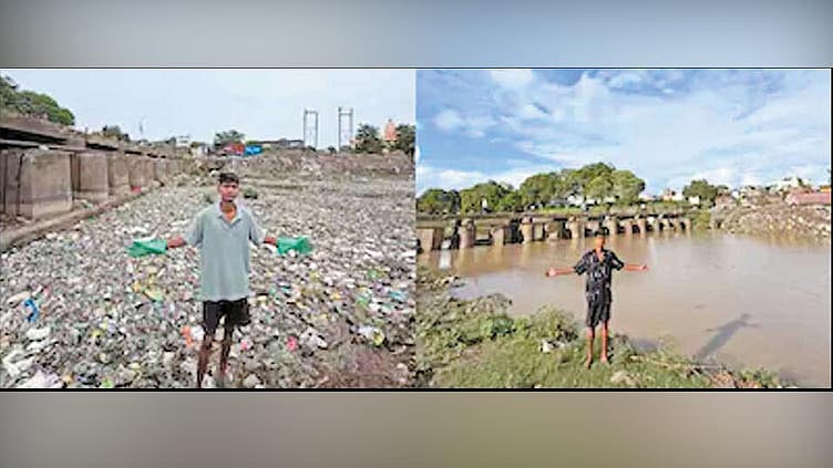 மத்திய பிரதேசத்தில் தனி ஆளாக நதியை சுத்தப்படுத்தும் இளைஞர்