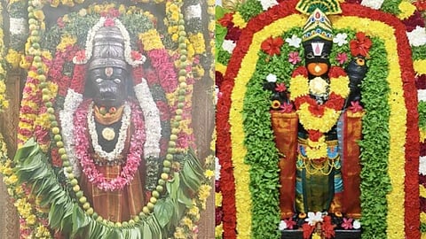 ஆவணி அமாவாசை வழிபாடு, சிறப்பு அலங்காரத்தில் எஸ்.வி. ரோடு அபய ஆஞ்சநேயர், தொப்பூர் மன்றோ குளக்கரை ஆஞ்சநேயர் 