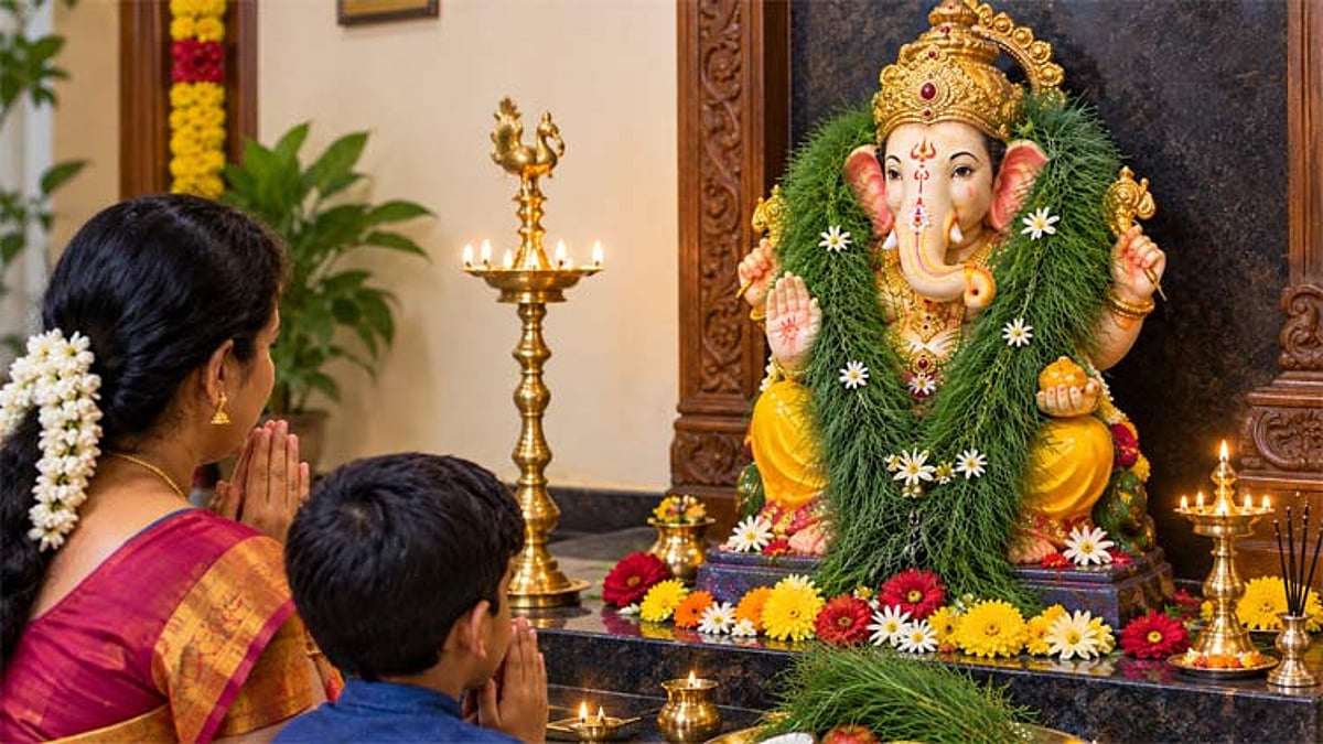 விநாயகருக்கு அருகம்புல் மாலை அணிவிப்பது ஏன்?