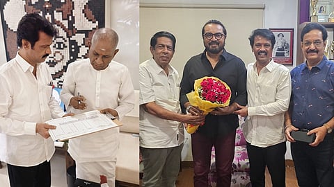 
இளையராஜா, சரத்குமாரை நேரில் சந்தித்த எழுத்தாளர்கள் சங்க நிர்வாகிகள்