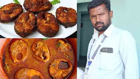 கரூரில் மீன் வறுவல், குழம்பு லஞ்சமாக கேட்ட கிராம நிர்வாக அலுவலர் பணியிடை நீக்கம்.