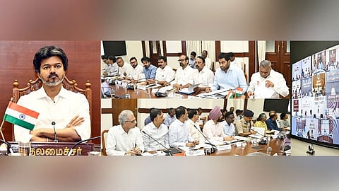 வடகிழக்குப் பருவமழை முன்னெச்சரிக்கை நடவடிக்கை குறித்து முதல்-அமைச்சர் விஜய் ஆலோசனைக்கூட்டம்