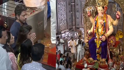 குடும்பத்தினருடன் விநாயகரை வழிபட்ட நடிகர் ஷாருக்கான்