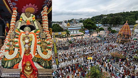 பிரம்மோற்சவ விழா, திருப்பதி ஏழுமலையான் கோவிலில் தேரோட்டம் விமரிசையாக நடைபெற்றது