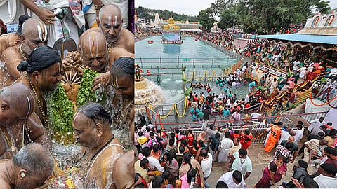 திருப்பதி பிரம்மோற்சவ விழா, தீர்த்தவாரி, ஆயிரக்கணக்கான பக்தர்கள் புனித நீராடினர்