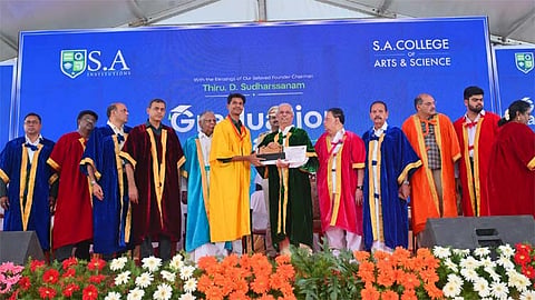 எஸ்.ஏ. கலை மற்றும் அறிவியல் கல்லூரி பட்டமளிப்பு விழா, ஆளுநர் ராஜேந்திர விஸ்வநாத் அர்லேகர் பங்கேற்பு