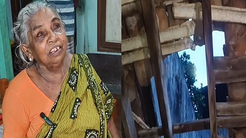 மூதாட்டி வீட்டில் தங்க நகை திருட்டு 