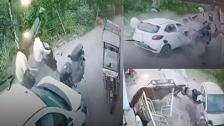 கட்டுப்பாட்டை இழந்த கார் அடுத்தடுத்து 6 வாகனங்கள் மீது மோதி பயங்கர விபத்து: 5 பேர் படுகாயம்!