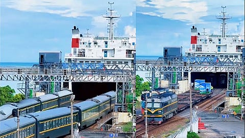 சீனாவில் முழு ரெயிலையும் கப்பலில் ஏற்றும் அதிசயம்?