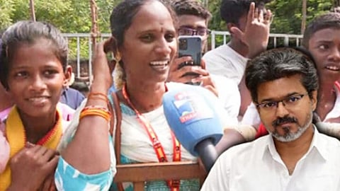 விஜய் முதல்-அமைச்சர் ஆனதால் கணவர், மகனுக்கு மொட்டை – வேண்டுதலை நிறைவேற்றிய பெண் ரசிகை