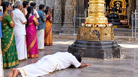 Sashtanga Namaskaram performed in temples