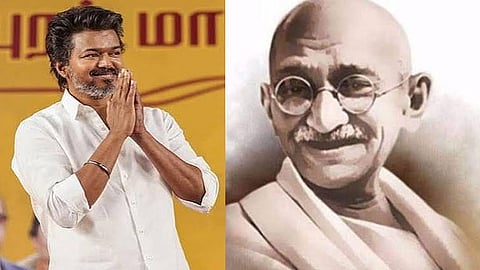 காந்தியின் அறவழியில்  வெற்றிப் பயணத்தை தொடர்வோம்: முதல்-அமைச்சர் விஜய்
