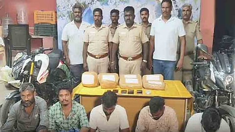 கருவாடு லாரியில் ரூ.25 லட்சம் மதிப்பிலான கஞ்சா கடத்தல்.