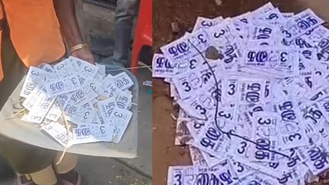 தட்டாஞ்சாவடி இடைத்தேர்தல்: வாக்குச்சாவடி அருகே சிதறி கிடக்கும் டோக்கன்களால் பரபரப்பு