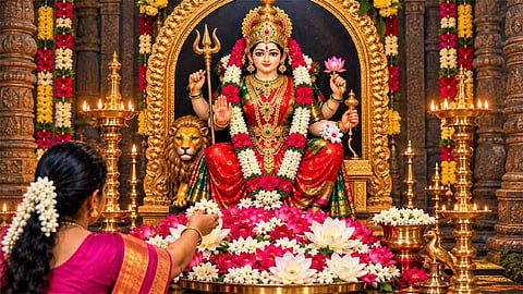 நவராத்திரி விழா 2026, அம்பிகை வழிபாட்டிற்கு உகந்த மலர்கள், நைவேத்தியங்கள்