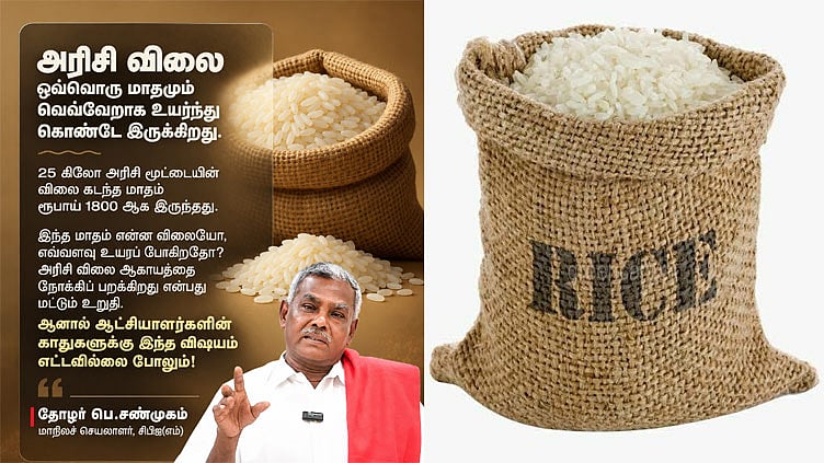 அரிசி விலை ஆகாயத்தை நோக்கி பறக்கிறது..! ஆனால் ஆட்சியாளர்கள்..” - சி.பி.எம். கண்டனம்