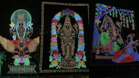பிரம்மோற்சவ விழா: மின்விளக்கு அலங்காரத்தில் ஜொலிக்கும் திருப்பதி, திருமலை நகரம்