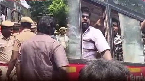 சென்னை: போராட்டத்தில் ஈடுபட்ட மருத்துவப் பணியாளர்கள் குண்டுகட்டாக கைது 