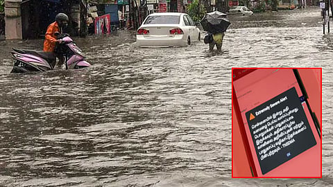 
சென்னைக்கு ரெட் அலர்ட்; செல்போன்களில் ஒலித்த எச்சரிக்கை அலாரம்
