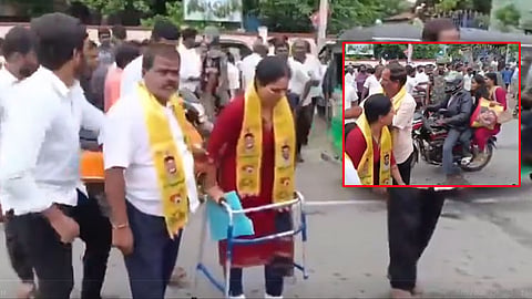 ஆந்திரா:  வேட்பு மனு தாக்கலின்போது ஆளுங்கட்சி பெண் வேட்பாளர் மீது தாக்குதல்; வைரலாகும் வீடியோ
