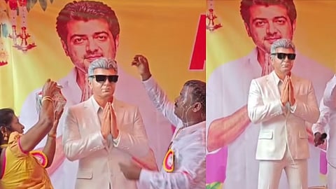 நடிகர் அஜித்துக்கு கோவில்... உருவச் சிலைக்கு பால் அபிஷேகம் செய்து ரசிகர்கள் வழிபாடு 