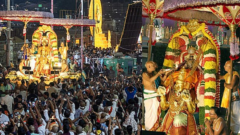 திருமலையில் கருட சேவை, கருட வாகனத்தில் எழுந்தருளிய மலையப்ப சுவாமி