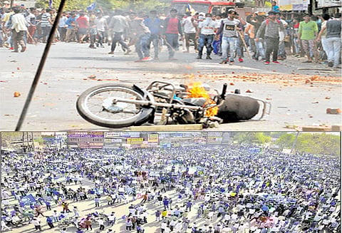 தலித் அமைப்பினர் நாடு தழுவிய போராட்டம் வட மாநிலங்களில் பயங்கர வன்முறை - 9 பேர் பலி