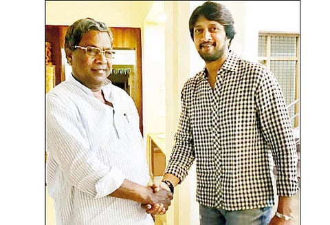 சித்தராமையாவுடன் நடிகர் சுதீப் திடீர் சந்திப்பு