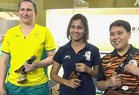 காமன்வெல்த் துப்பாக்கிச் சூடுதல் போட்டியில் இந்தியாவுக்கு தங்கப் பதக்கம்