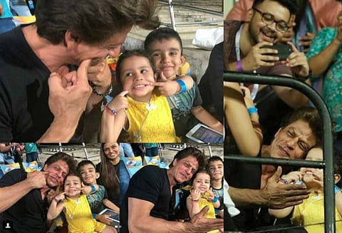 சென்னை அணியின் கேப்டன் தோனியின் மகளுடன் விளையாடிய ஷாருகான்