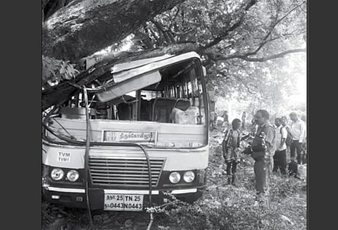 செங்கம் அருகே அரசு பஸ் மரத்தில் மோதி விபத்து