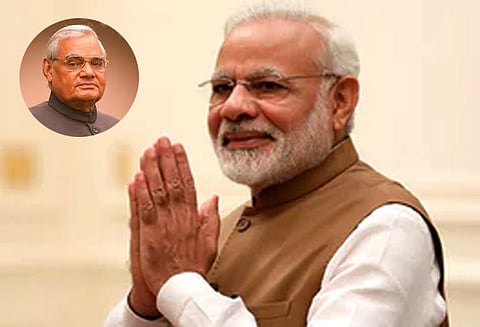 வாஜ்பாய்க்கு பிரதமர் மோடி புகழ் அஞ்சலி: அனைத்துக்கட்சி தலைவர்கள் பங்கேற்பு