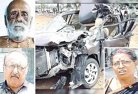 லாரி மீது கார் மோதல்; ஒரே குடும்பத்தை சேர்ந்த 3 பேர் பலி