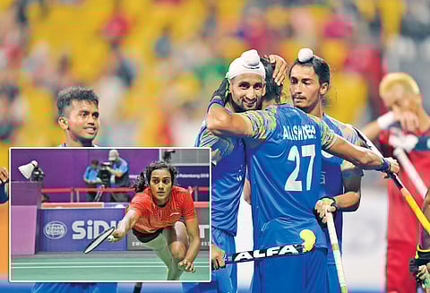 பேட்மிண்டனில் சிந்து, சாய்னா அரைஇறுதிக்கு முன்னேற்றம ஆண்கள் ஆக்கியில் இந்தியாவுக்கு 4-வது வெற்றி