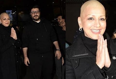 சோனாலி பிந்த்ரே இந்தியா திரும்பினார் , நன்கு குணமடைந்து வருவதாக கணவர் தகவல்