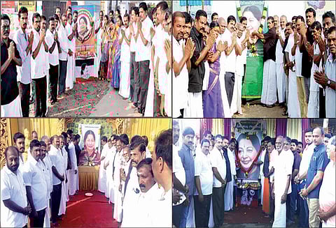 2-ம் ஆண்டு நினைவு தினம்: ஜெயலலிதா உருவப்படத்திற்கு மலர் தூவி அஞ்சலி