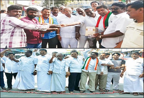 தர்மபுரி, கிருஷ்ணகிரி மாவட்டங்களில் காங்கிரஸ் கட்சியினர் பட்டாசு வெடித்து கொண்டாட்டம்