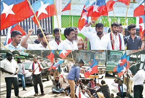 எச்.ராஜாவை கண்டித்து விடுதலை சிறுத்தைகள் கட்சியினர் சாலை மறியல் - 25 பேர் கைது