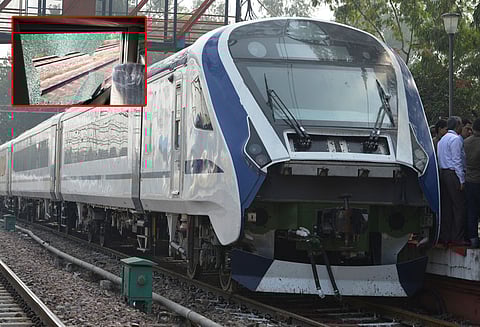 இந்தியாவின் அதிவிரைவு ரெயிலின் சோதனை ஓட்டத்தில் கல் வீச்சு