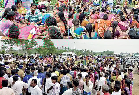 அய்யலூர் அருகே, விபத்தில் பலியான மாணவியின் உடலை சாலையில் வைத்து உறவினர்கள் மறியல்