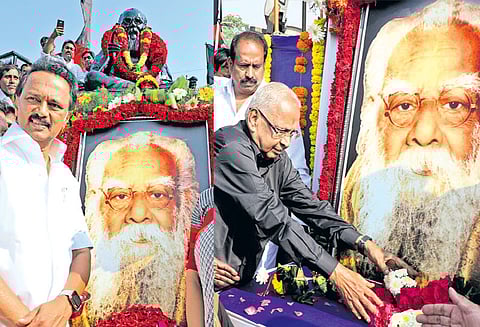 பெரியார் நினைவு தினம்: மு.க.ஸ்டாலின், கி.வீரமணி உள்பட அரசியல் கட்சி தலைவர்கள் அஞ்சலி