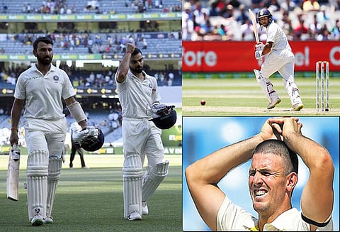 மெல்போர்னில் 3-வது டெஸ்ட் தொடங்கியது: இந்திய அணி நிதான ஆட்டம் - அகர்வால், புஜாரா அரைசதம் அடித்தனர்