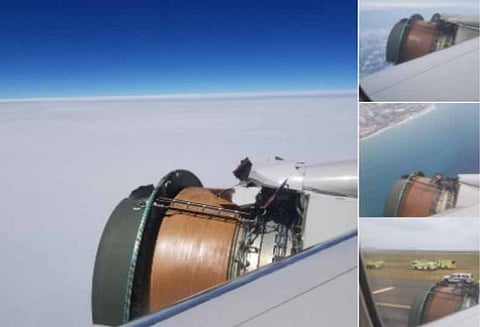 வானில் பறக்கும் போது பாதியில் கழன்று விழுந்த விமான என்ஜின்