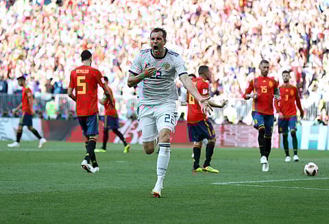 உலகக்கோப்பை கால்பந்து: ஸ்பெயின் அணிக்கு எதிரான ஆட்டத்தில் ரஷ்ய அணி வெற்றி