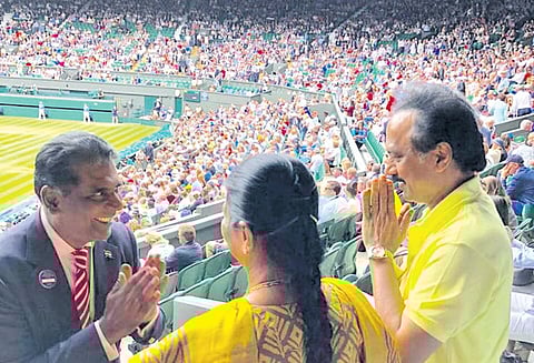 லண்டனில் விம்பிள்டன் டென்னிஸ் போட்டியை மு.க.ஸ்டாலின் பார்த்தார்