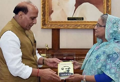 வங்காளதேச பிரதமருடன் மத்திய உள்துறை அமைச்சர் ராஜ்நாத்சிங் பேச்சு;