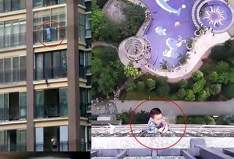 19-வது மாடியில் தொங்கியபடி உயிருக்கு போராடிய 5 வயது சிறுவன்