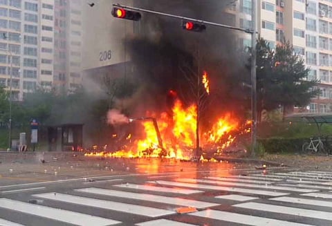 தென் கொரியாவில் ராணுவ ஹெலிகாப்டர் விபத்து 5 ராணுவ வீரர்கள் பலி