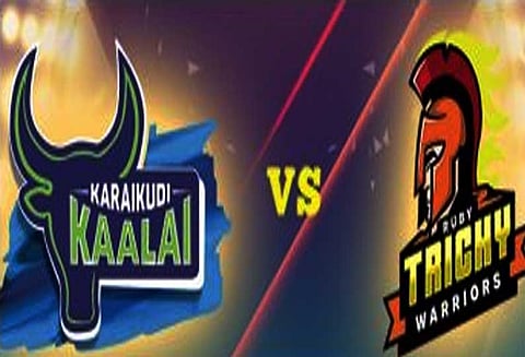 டி.என்.பி.எல். கிரிக்கெட் போட்டி: ரூபி திருச்சி வாரியர்ஸ் அணிக்கு எதிரான ஆட்டத்தில் காரைக்குடி காளை அணி த்ரில் வெற்றி